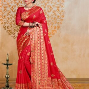 Red Silk Festive Wear Saree