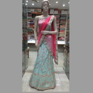 Banarsi Silk Lehenga Choli – With Contrast Dupatta