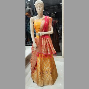 Banarasi Silk Mustard Embroidery Lehenga