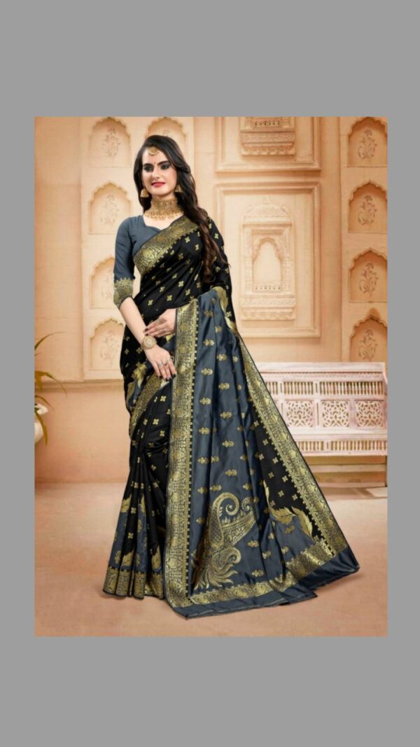 Black Silk Weaving Saree