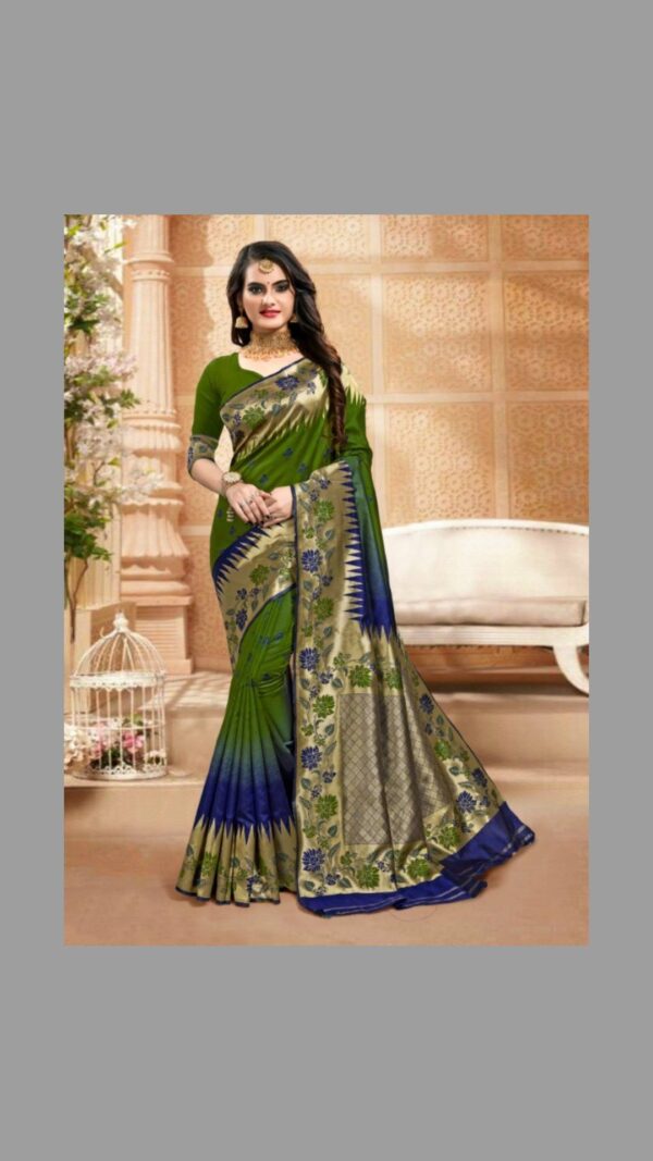 Mehendi Green Silk Saree