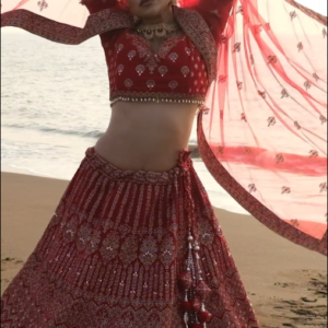 Red Silk Bridal Lehenga